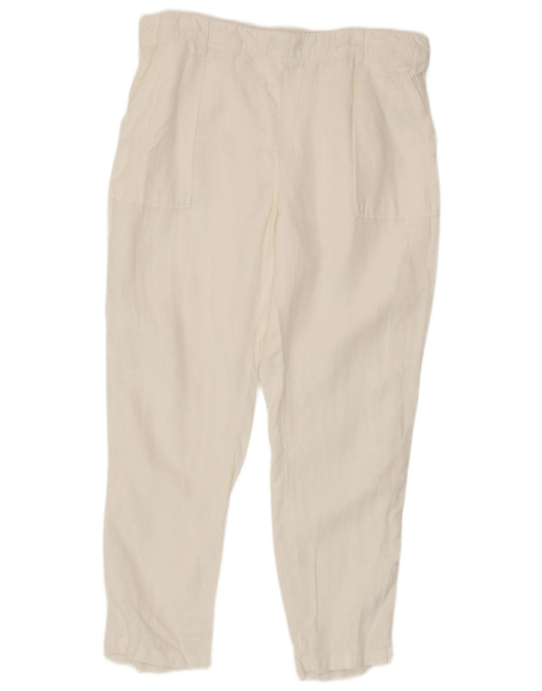 Pantaloni casual affusolati da donna Marks & Spencer UK 14 Medium W30 L26 Bianco