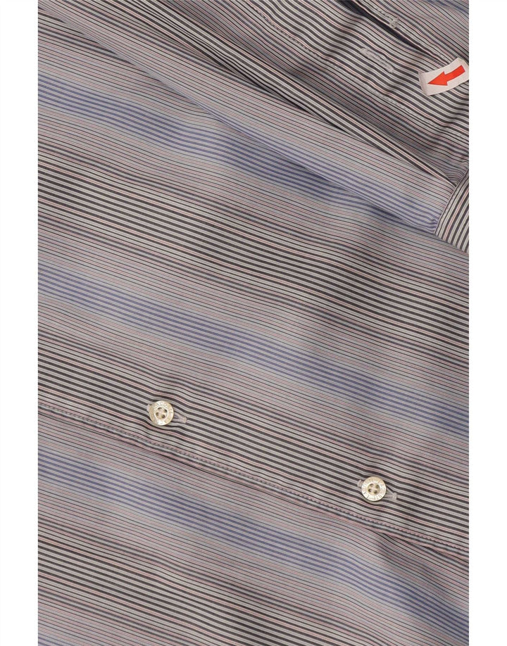 Camicia da uomo Lacoste taglia 44 XL cotone a righe blu