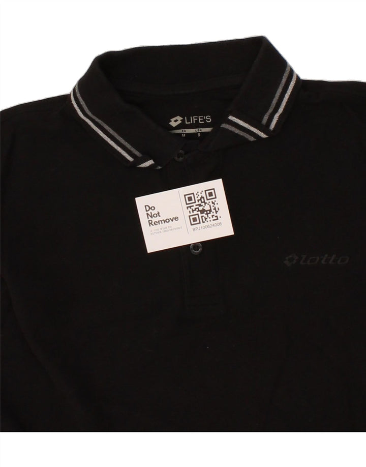 LOTTO Mens Polo Shirt Medium Black Cotton Vintage Lotto and Second-Hand Lotto from Messina Hembry 