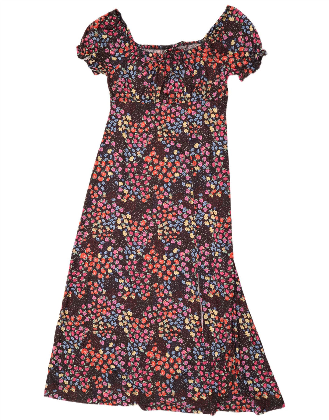 Abito lungo da donna Lipsy UK 10 Piccolo poliestere floreale nero