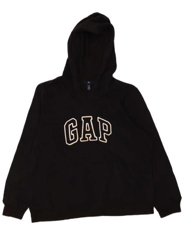 Gap Mens Graphic Hoodie Jumper 2XL Black Cotton