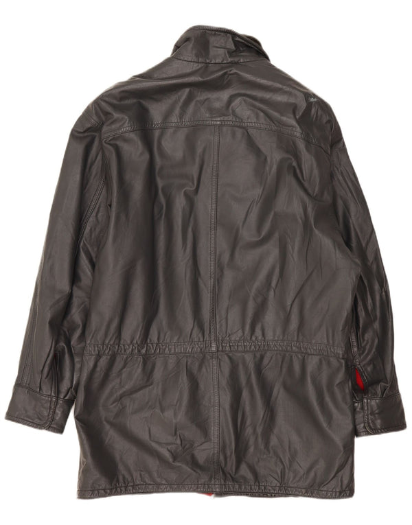 Giacca in pelle vintage da uomo IT 52 XL Grigia