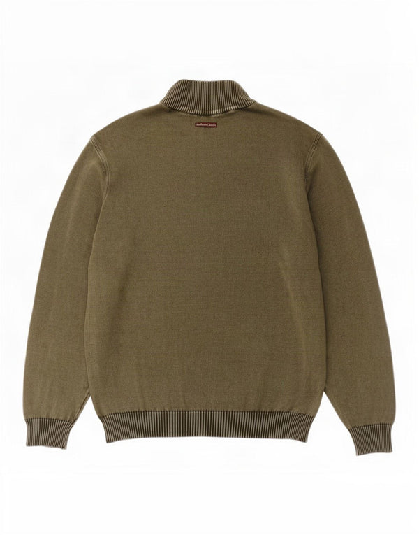 Maglione da uomo con collo con zip Marlboro Classics 2XL cotone kaki