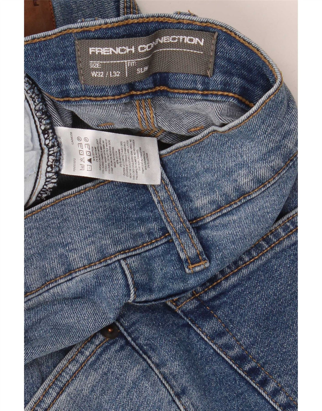Jeans slim da uomo French Connection W32 L32 cotone blu