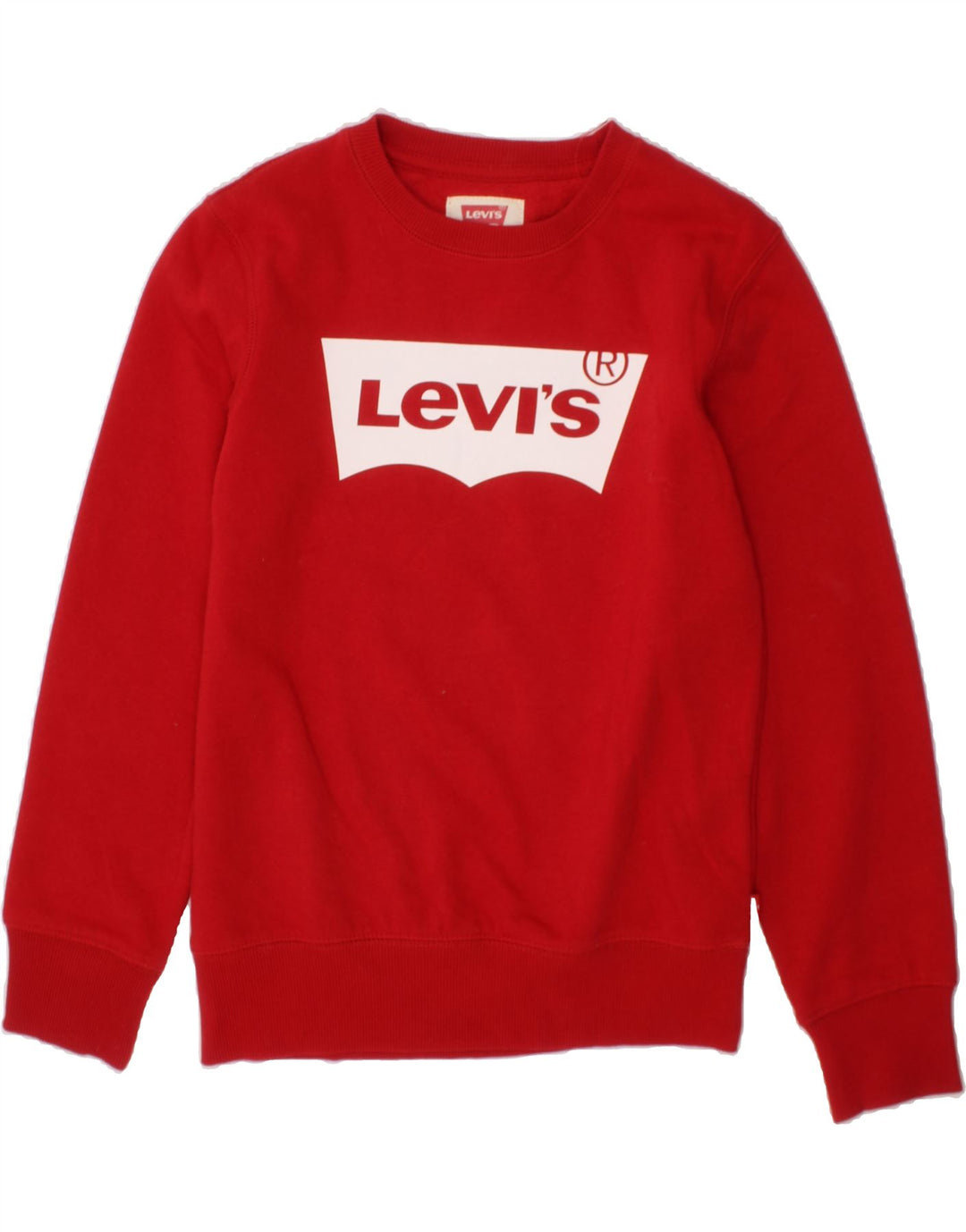 LEVI'S Boys Graphic Sweatshirt Jumper 11-12 Years Red Cotton Vintage Levi's and Second-Hand Levi's from Messina Hembry 
