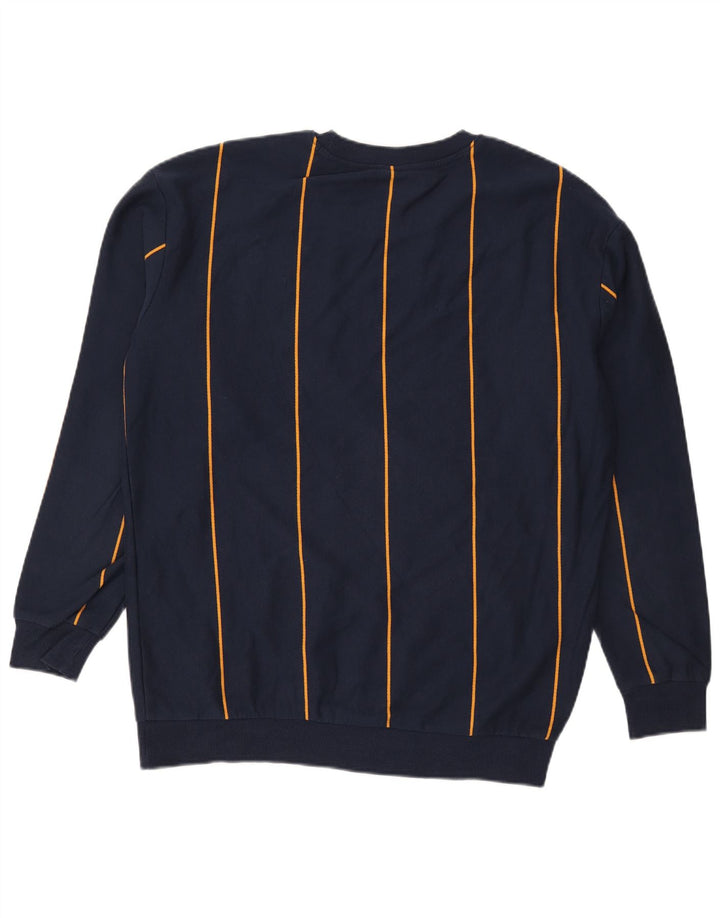 Felpa Zara da uomo maglione grande in cotone a righe blu navy