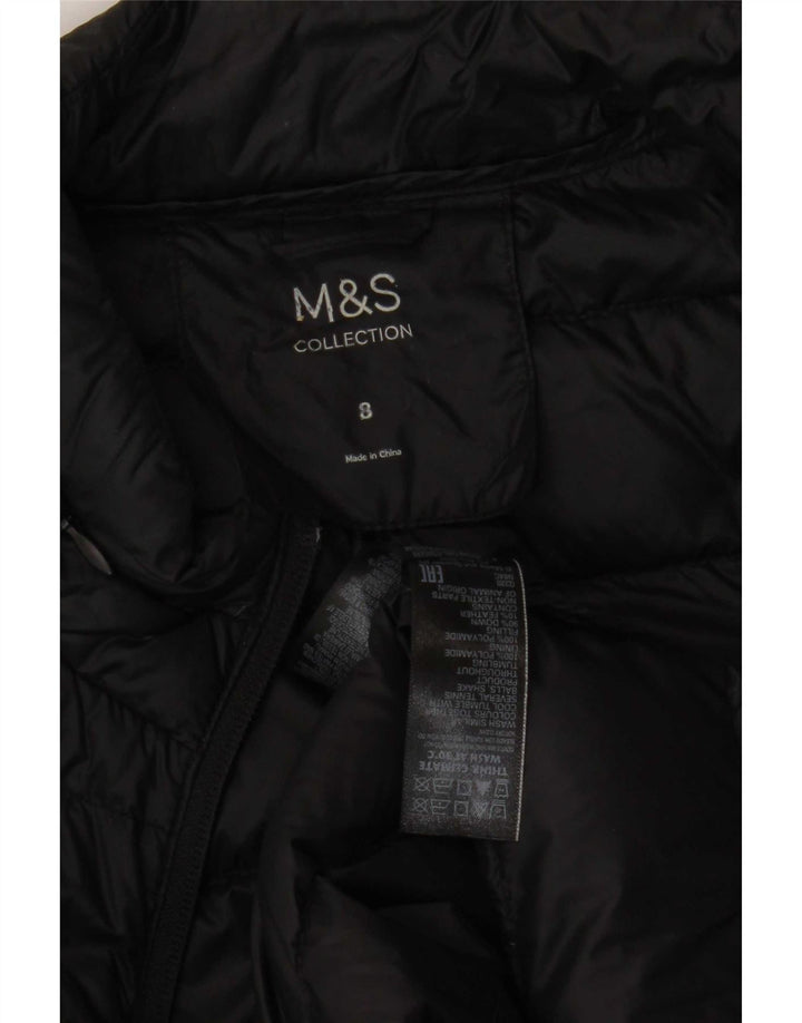 Gilet imbottito da donna Marks & Spencer UK 8 Small Nero in poliammide