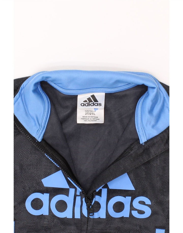 ADIDAS Baby Boys Graphic Tracksuit Top Jacket 18-24 Months  Grey Polyester Vintage Adidas and Second-Hand Adidas from Messina Hembry 