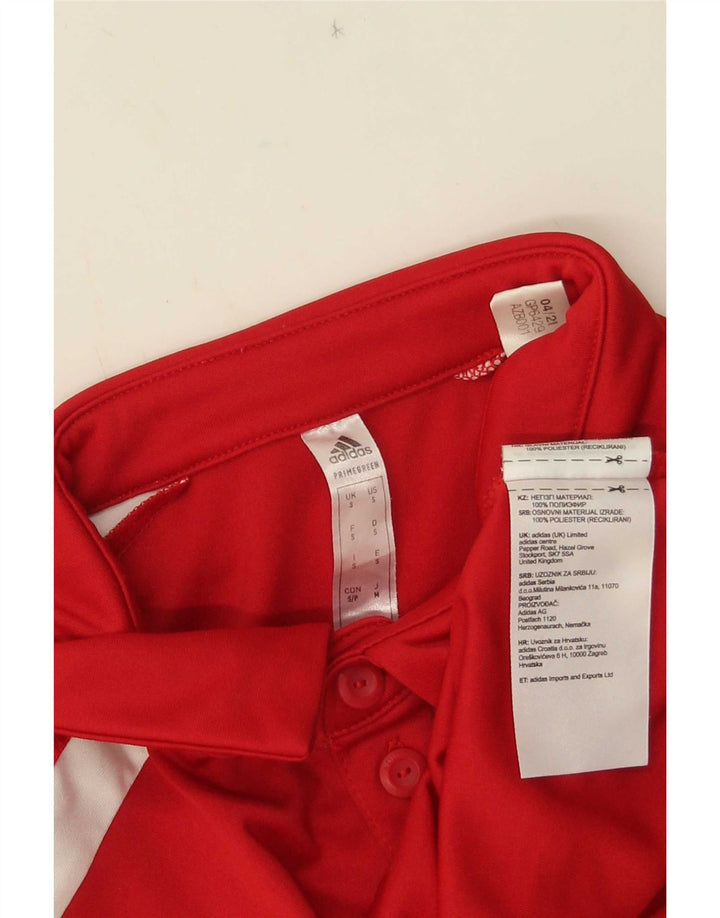 Polo Adidas da uomo Aeroready Graphic piccola rossa in poliestere color block