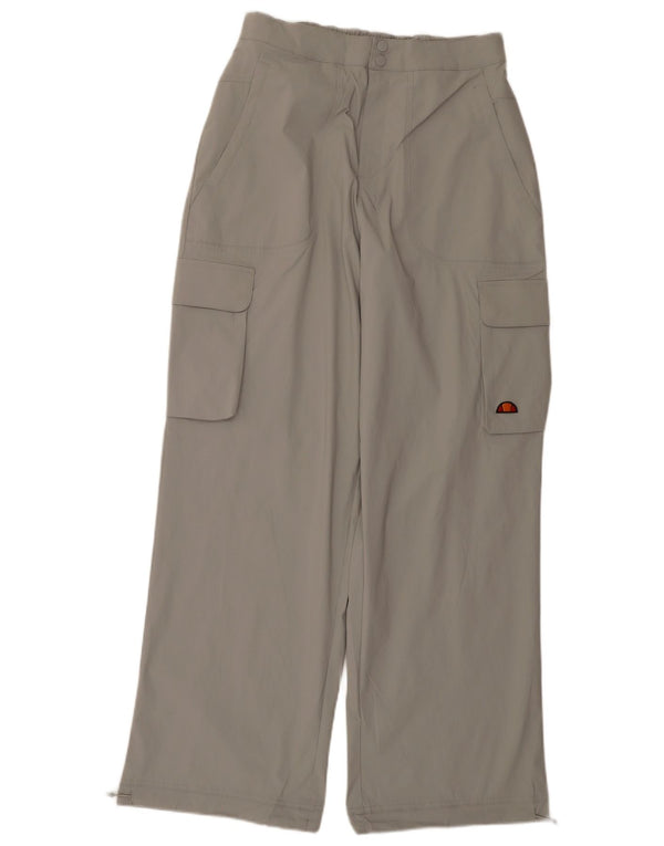 Pantaloni cargo a vita alta da donna ELLESSE UK 14 Medium W30 L31 Grigio