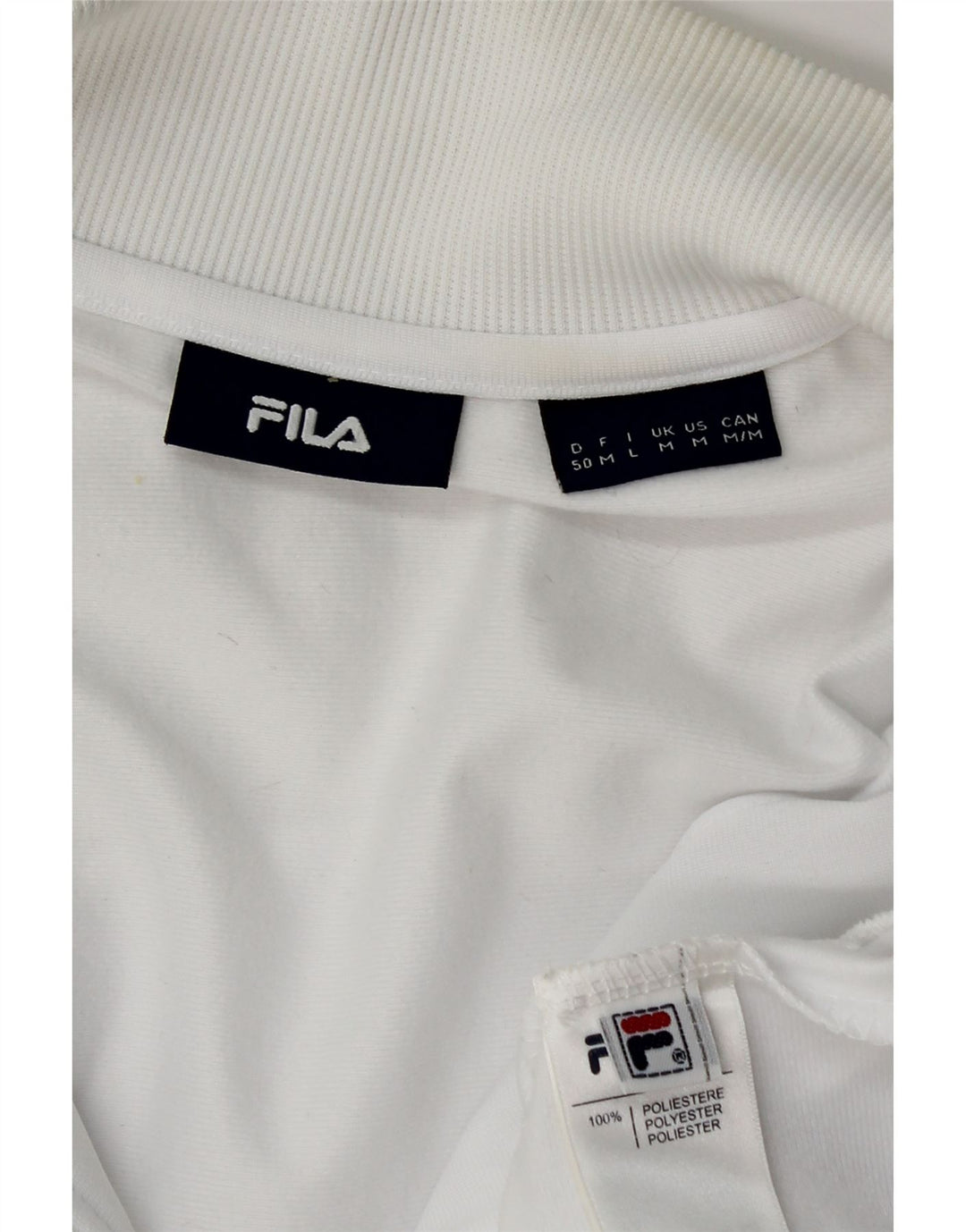 Giacca da ginnastica da uomo Fila in poliestere color block bianco medio