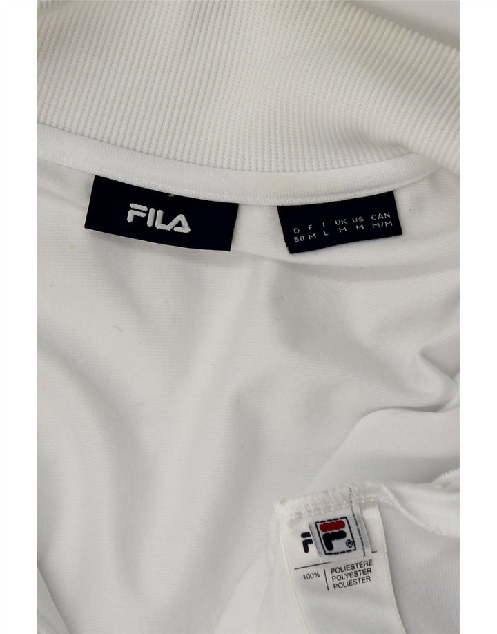 Giacca da ginnastica da uomo Fila in poliestere color block bianco medio