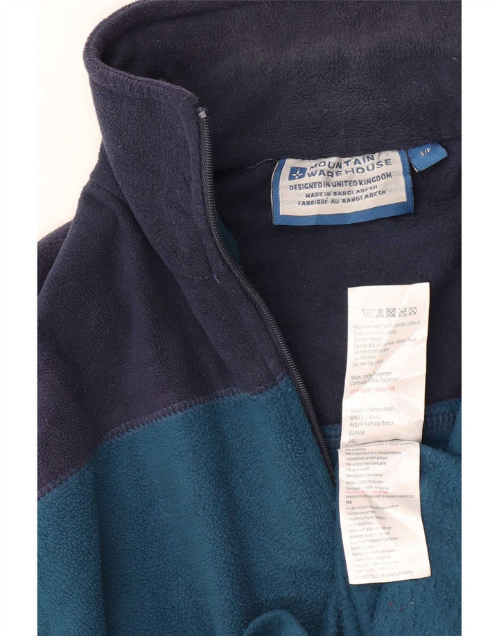 Mountain Warehouse Maglione in pile da uomo con collo e zip piccolo color block blu navy