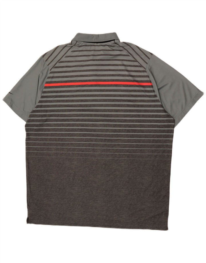 Polo Nike da uomo Dri Fit 2XL poliestere a righe grigie