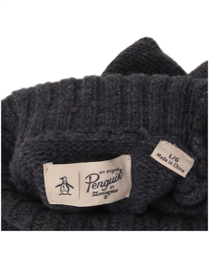 Maglione maglione a collo alto da donna Penguin UK 16 grande blu navy
