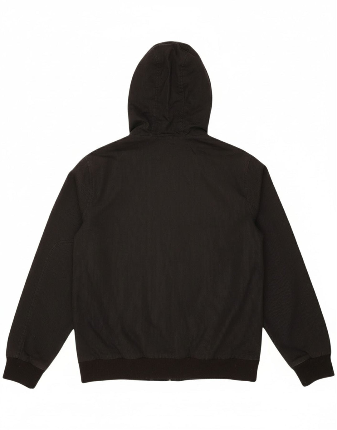 RIP CURL Mens Hooded Bomber Jacket UK 38 Medium Black Pinstripe Polyester