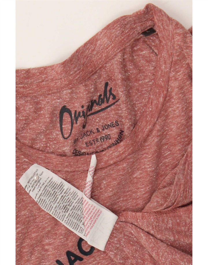 Jack & Jones T-shirt grafica da uomo Top grande poliestere chiazzato marrone