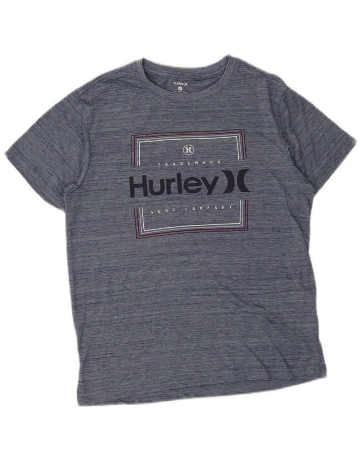 T-shirt grafica da uomo Hurley Top in poliestere chiazzato blu navy