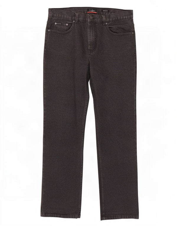Jeans dritti vestibilità regolare da uomo Pierre Cardin W34 L31 cotone grigio
