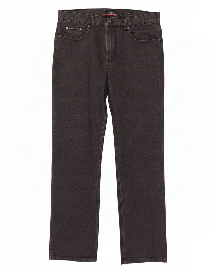 Jeans dritti vestibilità regolare da uomo Pierre Cardin W34 L31 cotone grigio