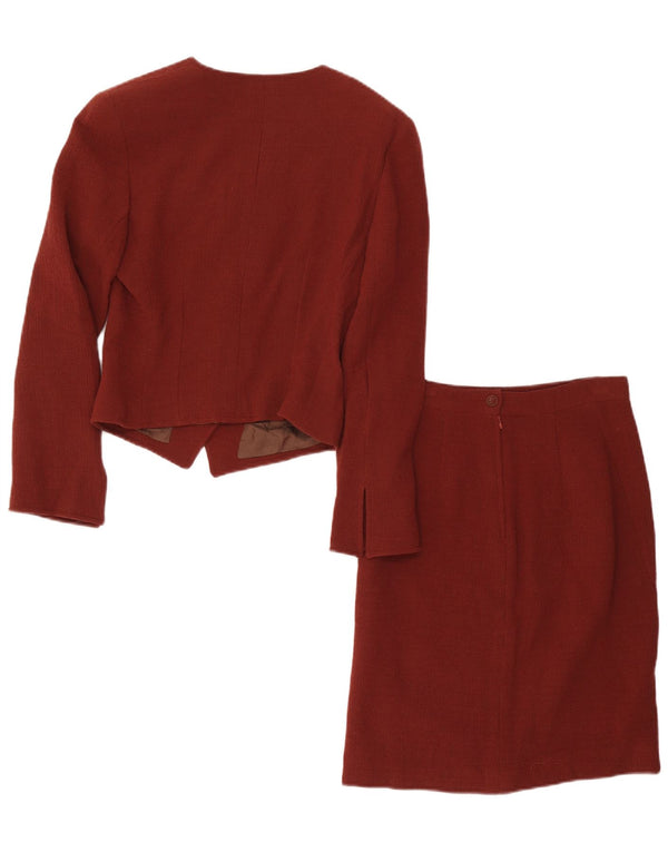 Set gonna da donna in 2 pezzi a 5 bottoni Ungaro IT 40 piccolo W28 marrone lana