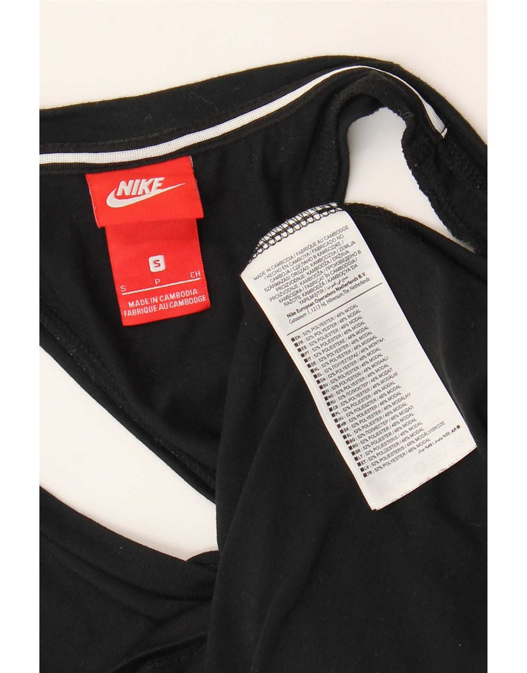 Canotta grafica Nike da donna UK 10 piccola in poliestere nero