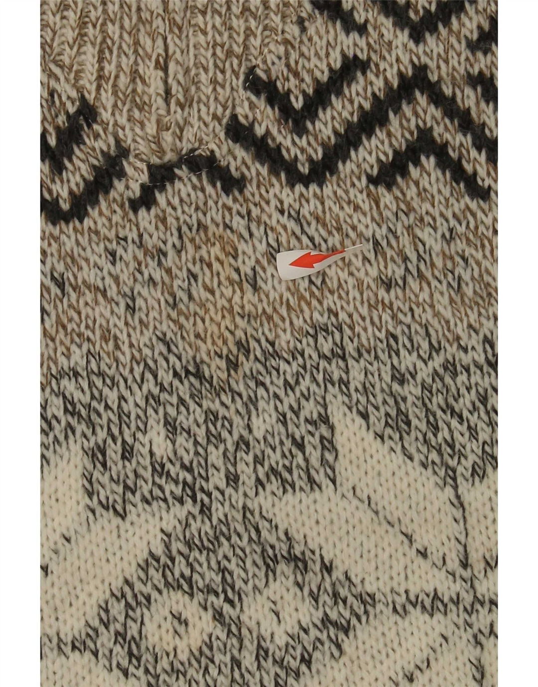Maglione da uomo C&A Canda con zip e collo in acrilico Fair Isle beige medio