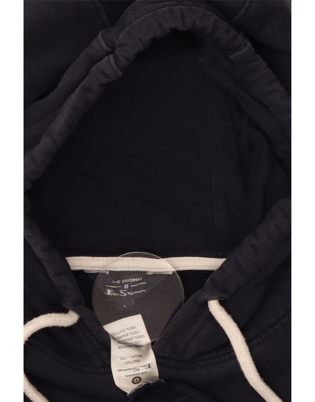 Maglione con cappuccio grafico oversize da donna BEN SHERMAN UK 16 Large Blu Navy