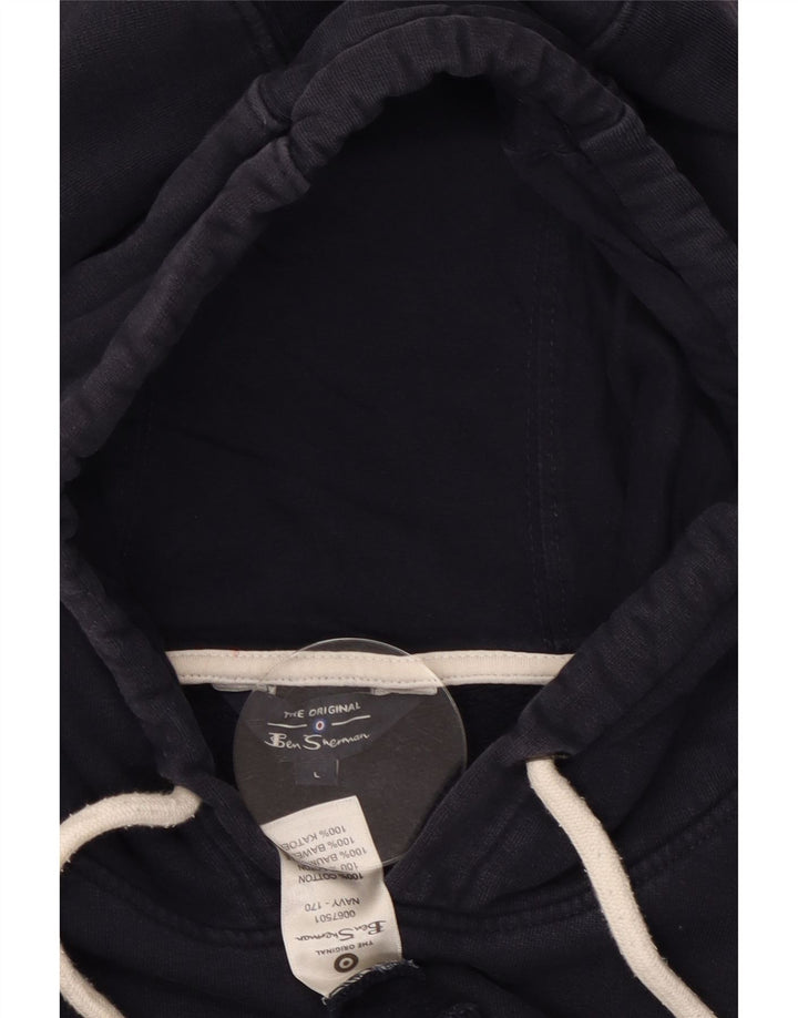Maglione con cappuccio grafico oversize da donna BEN SHERMAN UK 16 Large Blu Navy