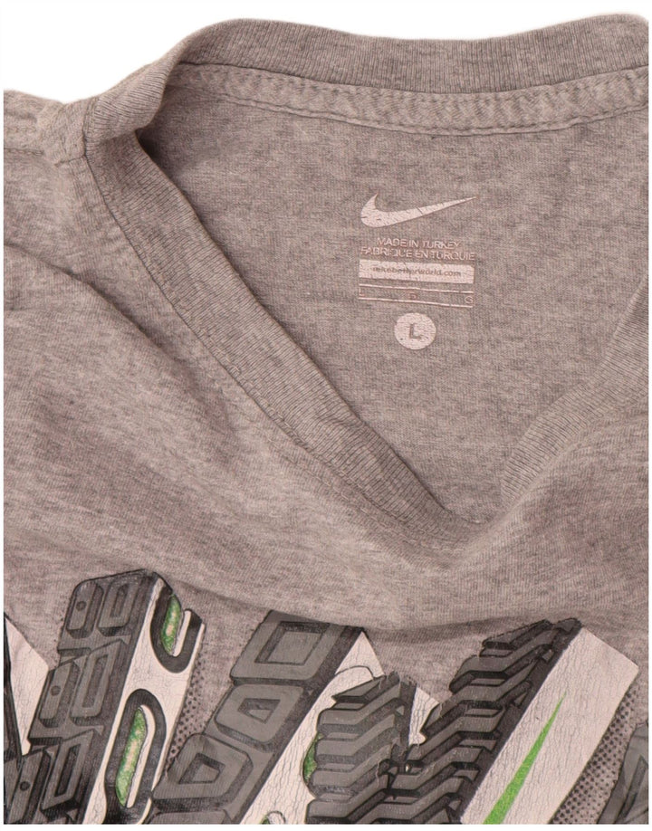 T-shirt grafica da uomo Nike Top grande grigia screziata