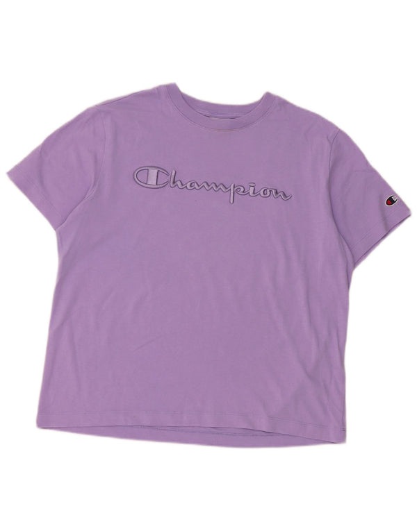 T-shirt grafica oversize da donna Champion Top UK 10 Small Viola