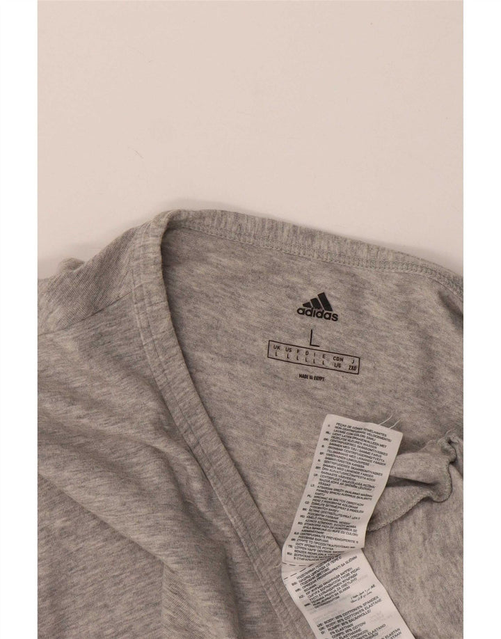 T-shirt Adidas da uomo Top Large in cotone grigio
