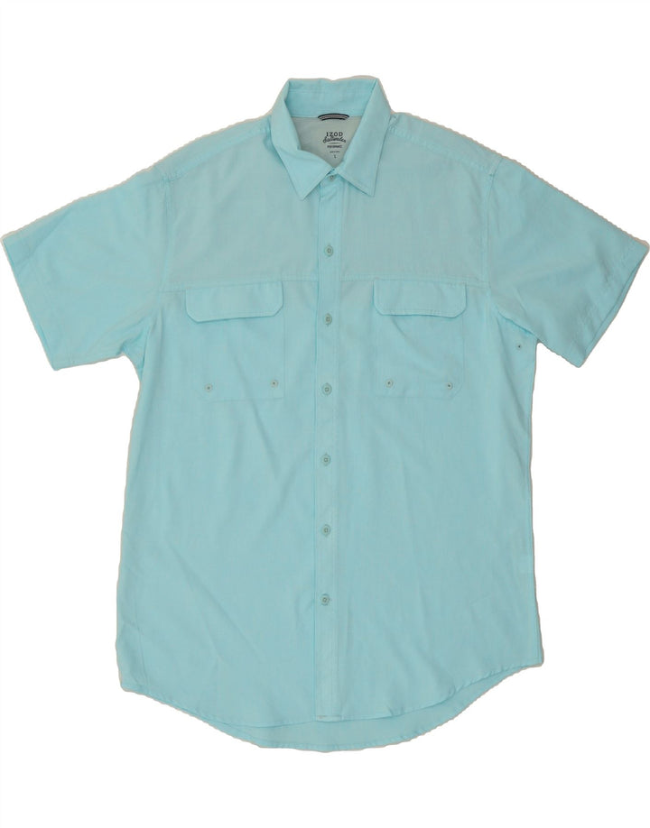 IZOD Mens Short Sleeve Shirt Large Turquoise Polyester Vintage Izod and Second-Hand Izod from Messina Hembry 