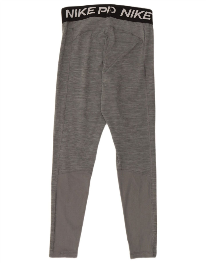 Leggings grafici NIKE Dri Fit da donna UK 12 Poliestere grigio medio