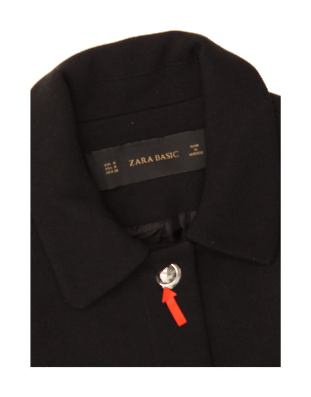 ZARA Womens Blazer Jacket UK 14 Medium Black Acetate Vintage Zara and Second-Hand Zara from Messina Hembry 