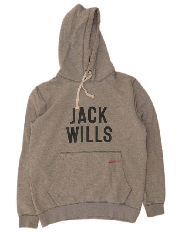 Maglione con cappuccio grafico da uomo Jack Wills piccolo in cotone grigio