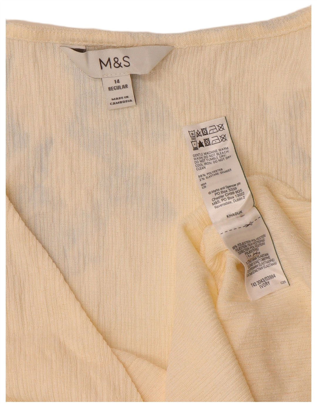 Camicetta a maniche lunghe da donna Marks & Spencer UK 14 Poliestere beige medio