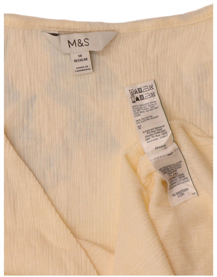 Camicetta a maniche lunghe da donna Marks & Spencer UK 14 Poliestere beige medio
