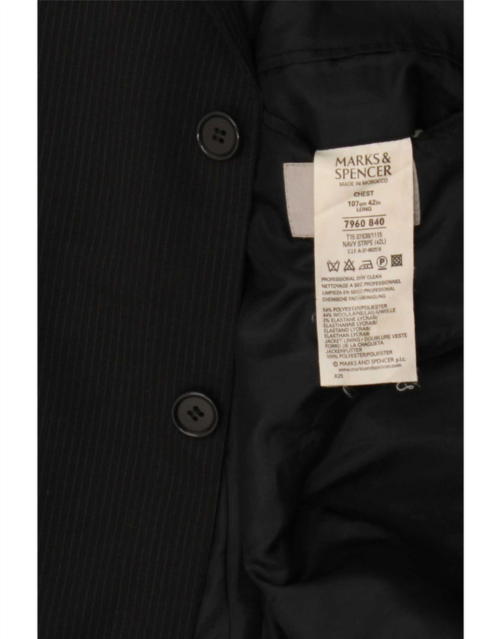 Giacca blazer da uomo Marks & Spencer UK 42 grande classica a righe blu navy