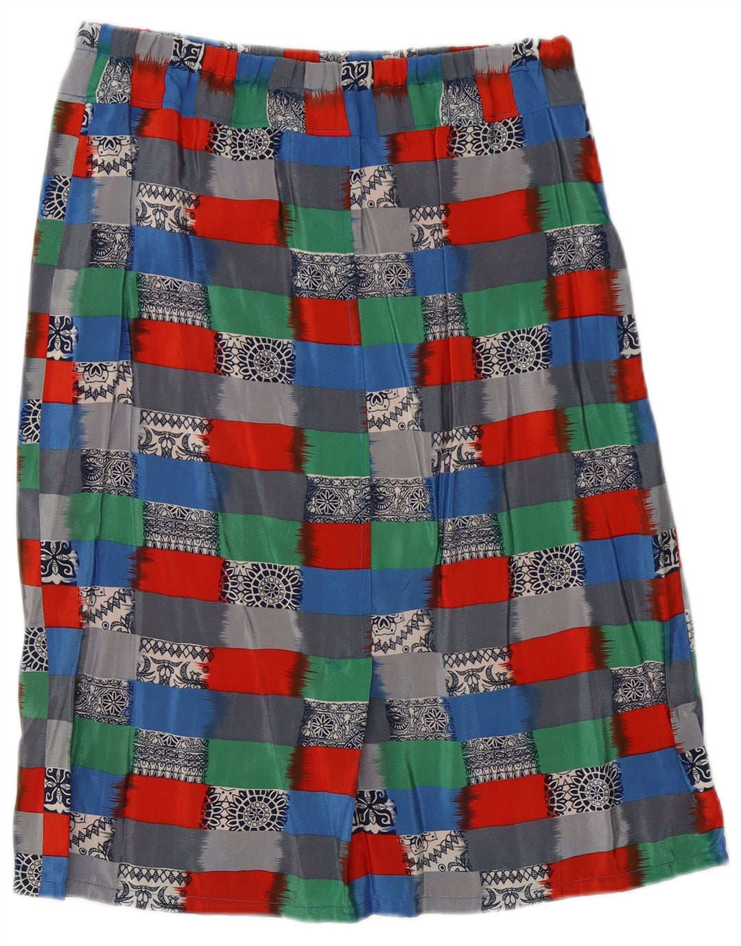 Gonna dritta da donna vintage W30 media multicolore geometrica