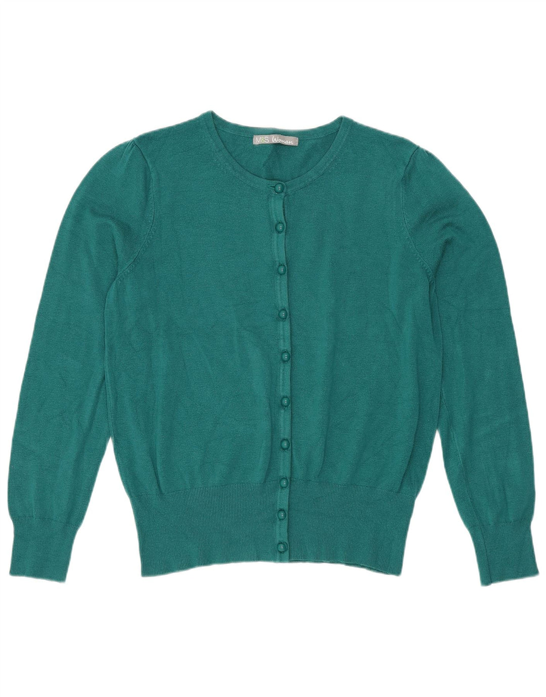 Maglione cardigan da donna Marks & Spencer UK 14 Viscosa verde medio