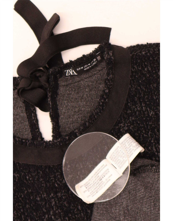 Abito basic da donna Zara UK 14 cotone medio nero screziato