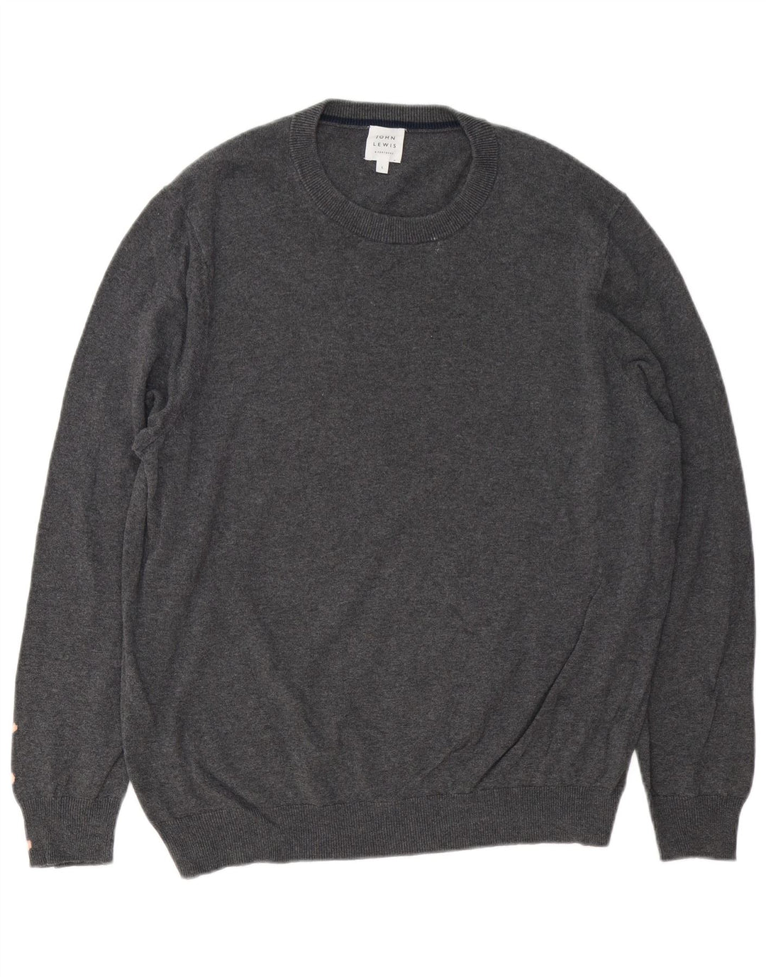 Maglione girocollo da uomo John Lewis, grande cotone grigio