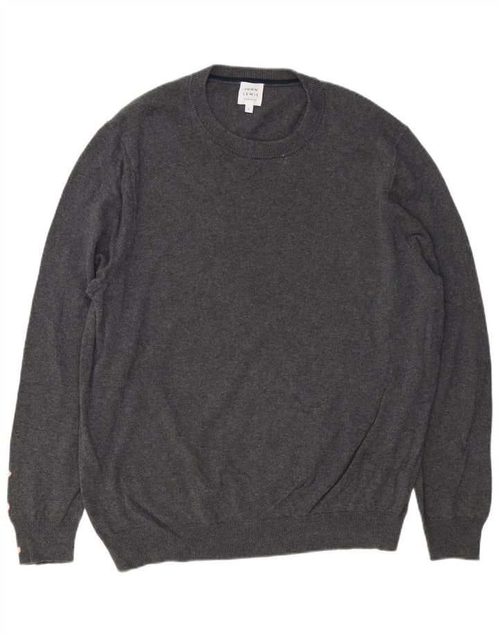 Maglione girocollo da uomo John Lewis, grande cotone grigio