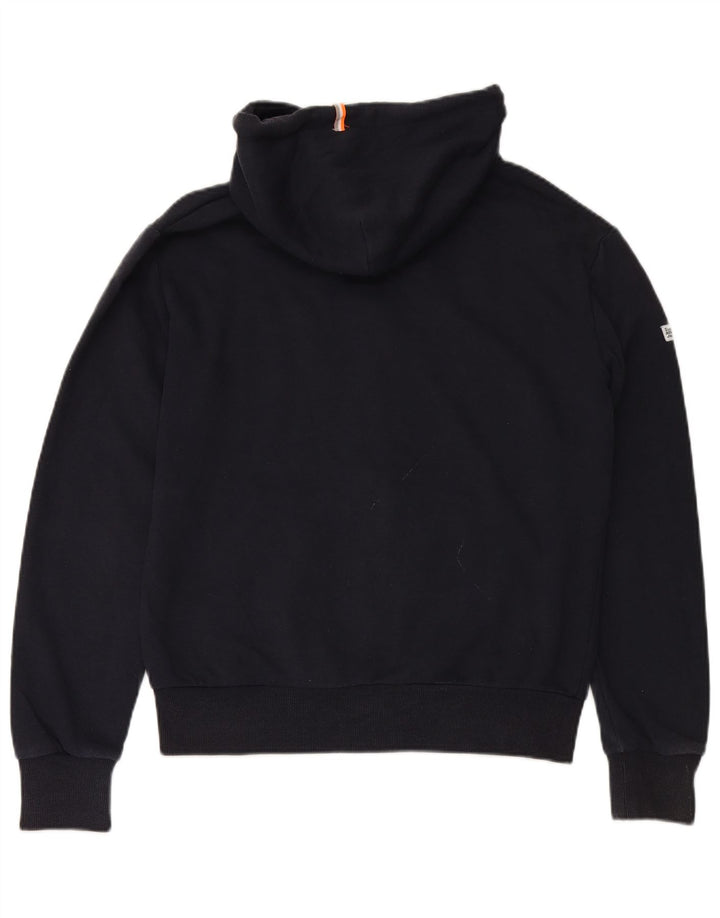 Maglione con cappuccio e zip da uomo SUPERDRY grande in cotone blu navy