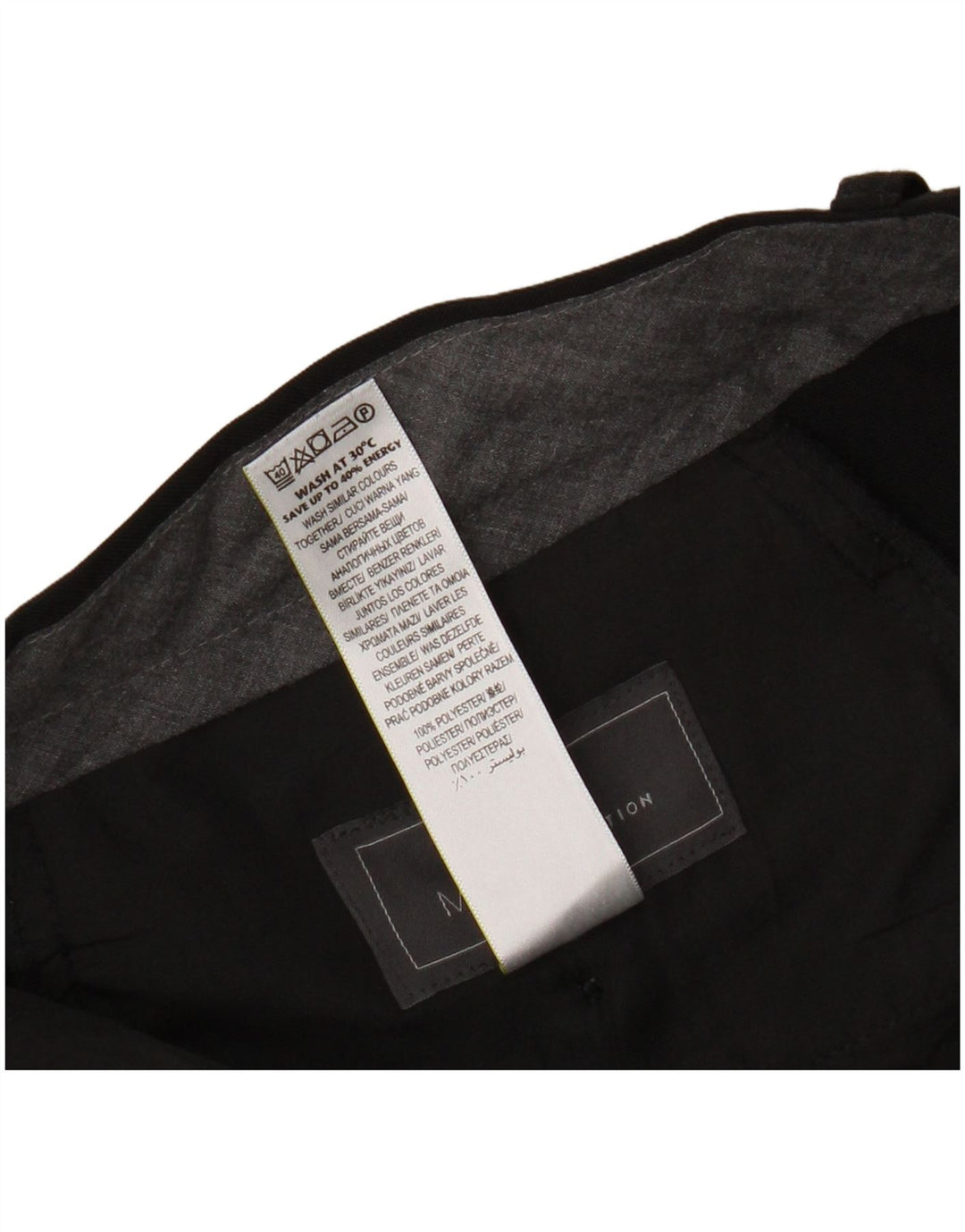 Pantaloni da abito vestibilità regolare da uomo Marks & Spencer W34 L27 poliestere nero