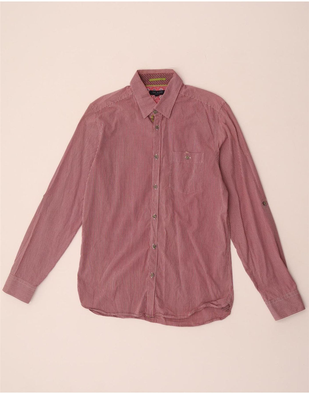Ted Baker Camicia da uomo Taglia 3 Medio Cotone a quadretti rossi