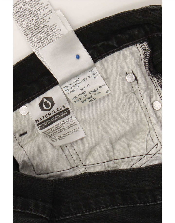Jeans slim da uomo Levi's W34 L32 cotone nero