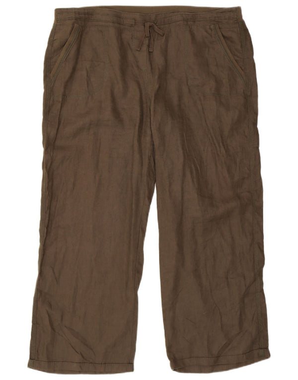 Pantaloni casual dritti da donna Marks & Spencer UK 20 2XL W40 L28 Cachi