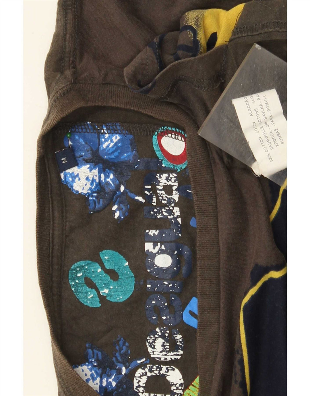 Desigual Maglietta grafica da uomo Top in cotone marrone medio